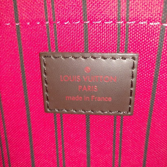 100% Authentic Louis Vuitton Neverfull Damier Ebene Wristlet Pouch/Clutch Bag - Picture 8 of 9